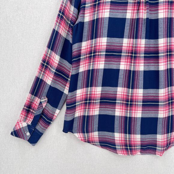 RAILS Hunter Plaid Shirt Womens Small Blue Pink Long Sleeve Button Up Azure Pink - Picture 11 of 16